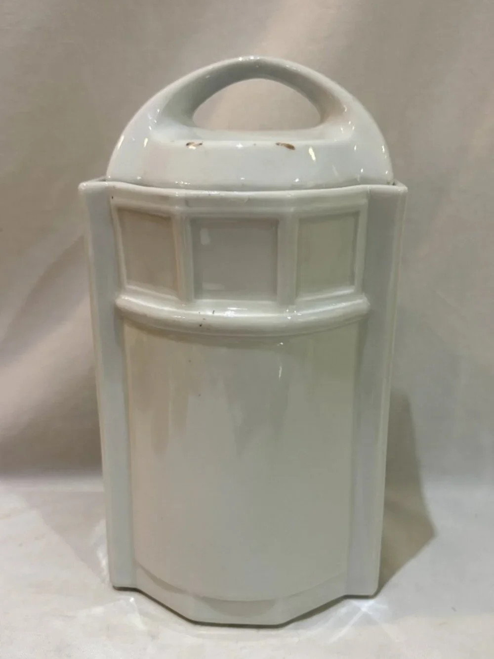 Vintage German Porcelain Rice Canister with Lid Rose Pattern